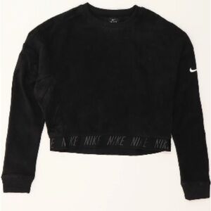 Nike DRI-FIT Black Cropped Fleece Crewneck Sweatshirt
